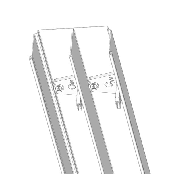 Kit amortisseur pour portes de placard en acier