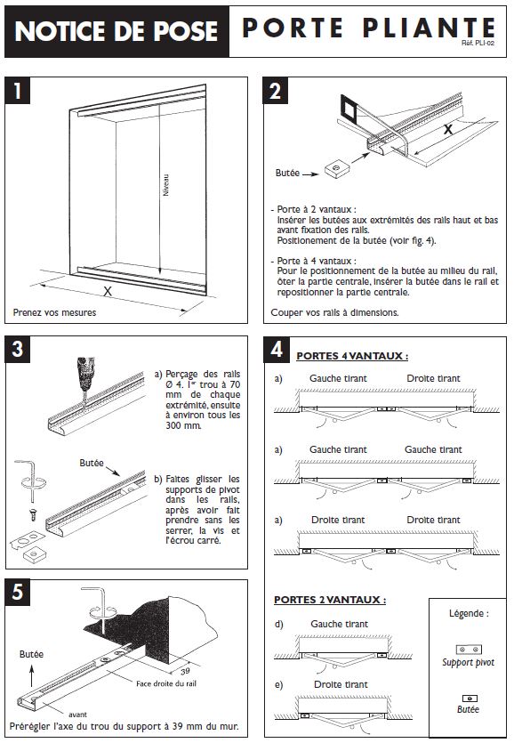 Kit guide pour portes de placard OPTIMUM